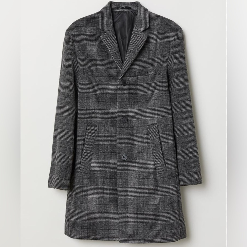 SOLD - Men's Gray Plaid Coat